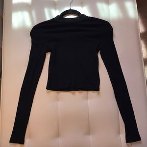 Black cropped long sleeve
